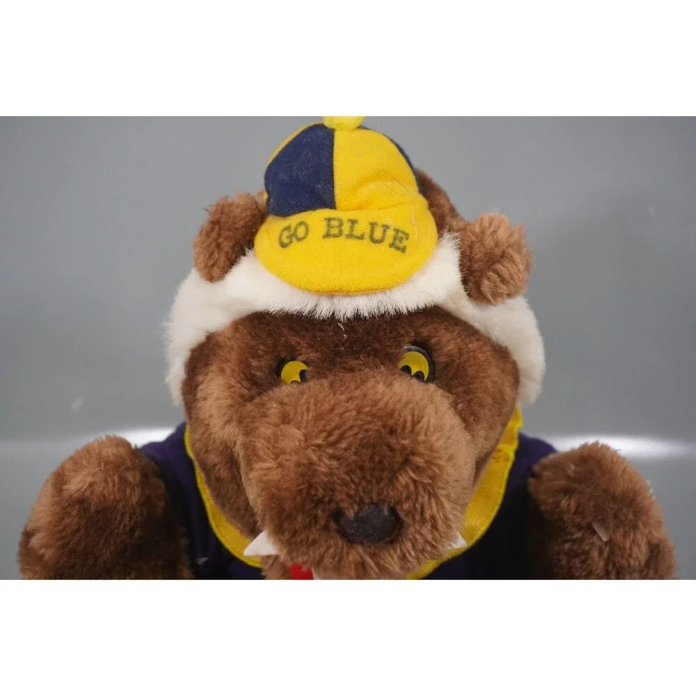 Vintage 1989 Wallace Wolverine University Of Michigan Plush Mascot 12”